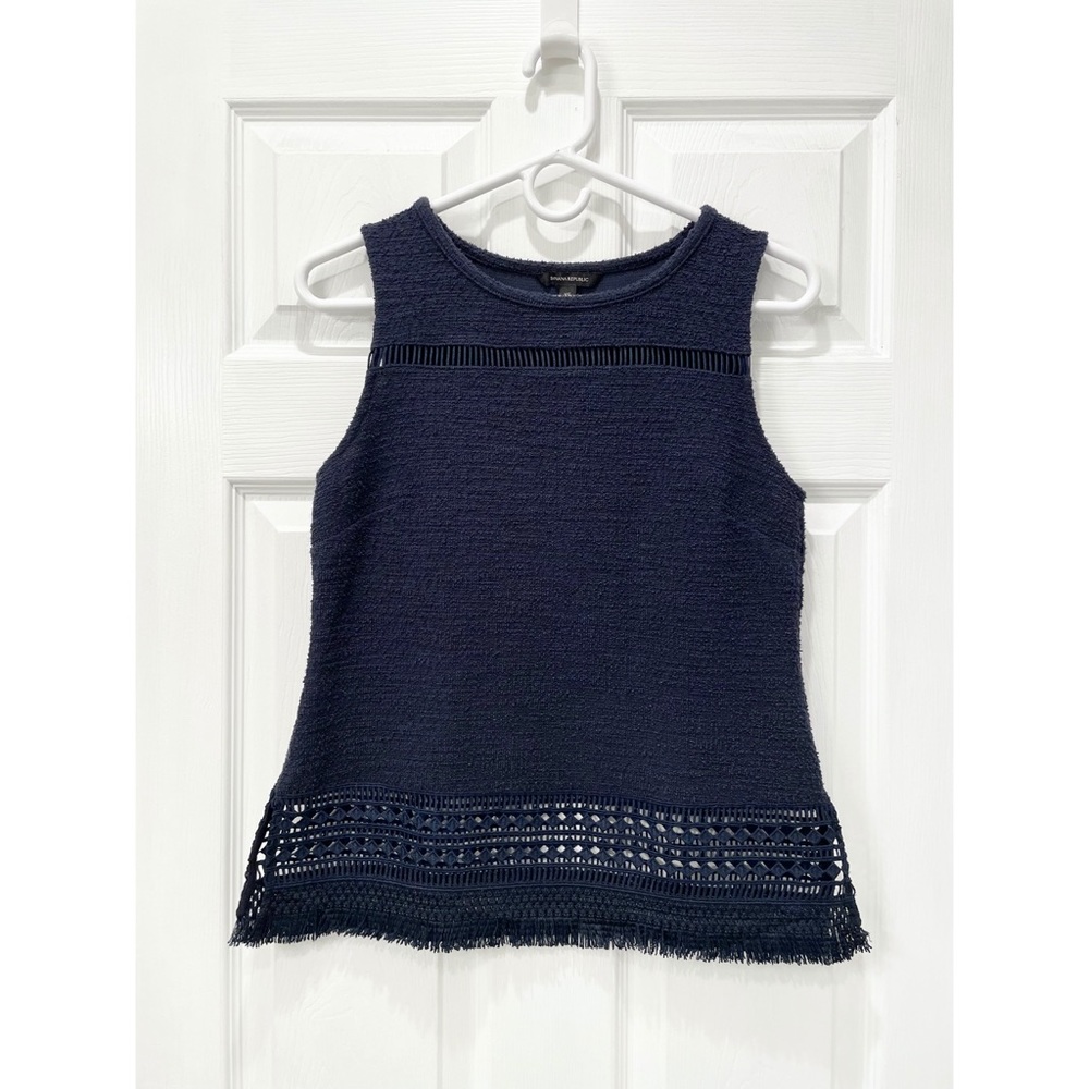 Banana Republic Sleeveless Top With Fringe Trim